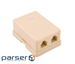 Телефонна розетка 2xRJ12 телефонна 6P4C накладна Ritar (StR-6P4CRJ12-2)