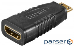 Перехідник моніторний HDMI-mini F/M,адаптер Gold,чорний (75.06.8841-1) (75.06.8841-1)