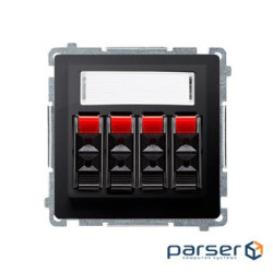 Розетка Basic аудио с нажимными клеммниками на 4 динамика, матовый графит (BMGL34.01/28)