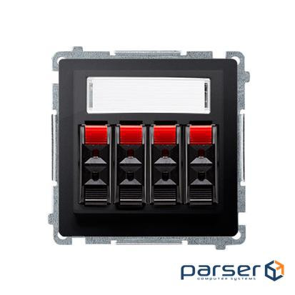 Розетка Basic аудио с нажимными клеммниками на 4 динамика, матовый графит (BMGL34.01/28)