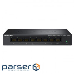 POE switch Mercury MS08CP with 7 ports POE + 1 port UP-Link 100Mbps, PSU included , Q18