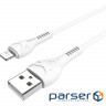Кабель HOCO X37 Cool Power USB-A to Lightning 1м White (6931474710499)