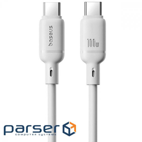 Кабель Baseus Silky Series Fast Charging Type-C to Type-C 100W (1m) white (P10377704213-00)
