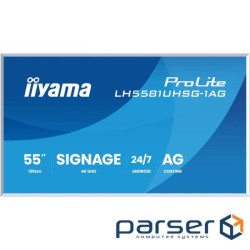 54.6" 16:9 IPS РК дісплей, 3840х2160, 24/7, 500 кд /м2, ОС Android 14, 2xHDMI 2.0/1 (LH5581UHSG-1AG)