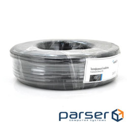 Телефонний кабель Merlion 4 житловий 28awg CCS, моножильний, круглий, 100метрів у бухті чорн (00245) (00245)