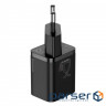 Зарядний пристрій BASEUS Super Si Quick Charger 1C PD 25W Black w/Type-C to Type-C c (TZCCSUP-L01)
