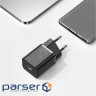 Зарядний пристрій BASEUS Super Si Quick Charger 1C PD 25W Black w/Type-C to Type-C c (TZCCSUP-L01)