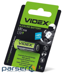 Батарейки LR1, Videx, лужна, 1 шт , Blister (LR1 1B)