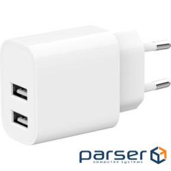 Зарядний пристрій Gembird 2 USB-A 5V/2.4A (12W) white (TA-UC-2A12-01)