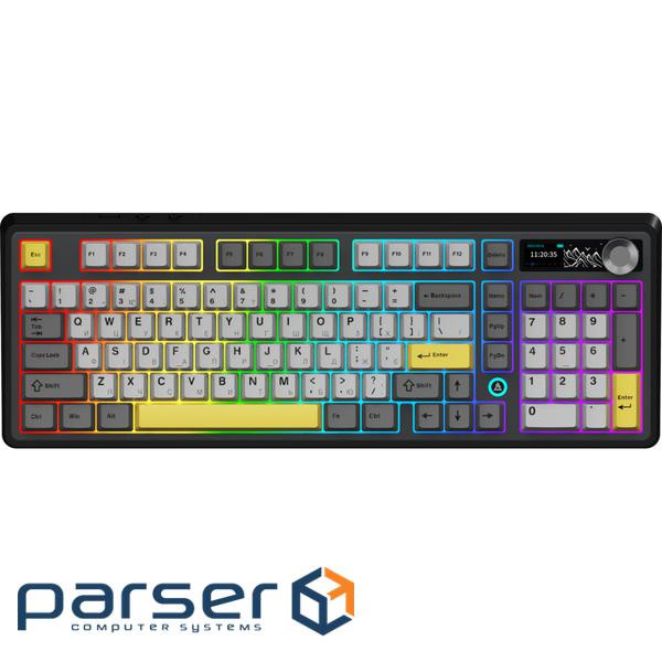 Клавіатура бездротова ігрова Ajazz AK980 V2 Gift Switch V2 Black Gray Yellow (AK980-V2-G-BGY)