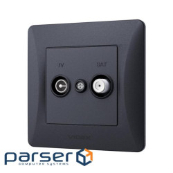 TV socket Videx BINERA TV + SAT final black graphite (VF-BNSK2TVSATE-BG)