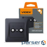 ТВ розетка Videx BINERA TV+SAT кінцева чорний графіт (VF-BNSK2TVSATE-BG)