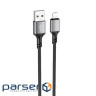 Кабель BOROFONE BX83 iP Famous silicone charging data cable Black (6974443386356)