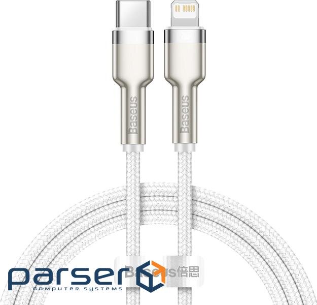 Кабель Baseus Cafule metal Type-C to Lightning PD 20W 1M Білий (CATLJK-A02) (CATLJK-A02 1м )