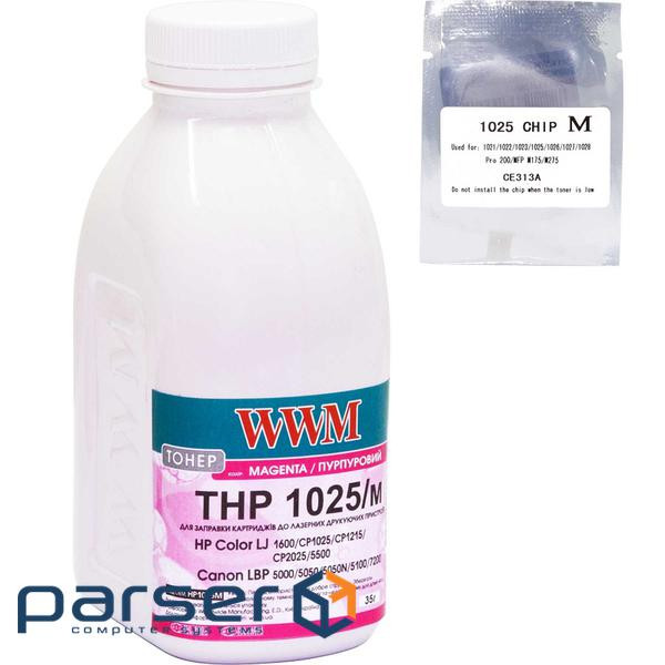 Тонер HP CLJ CP1025 35г Magenta +chip WWM (TC1025M)