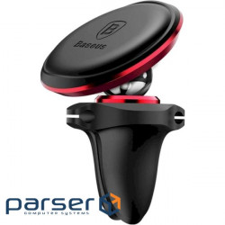 Car holder for smartphone BASEUS Magnetic Air Vent Car Mount Holder with cable clip Red (SUGX-A09)
