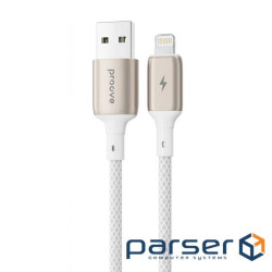 Кабель Proove Dense Metal Lightning 2.4A (1m) white (CCDM20001102)