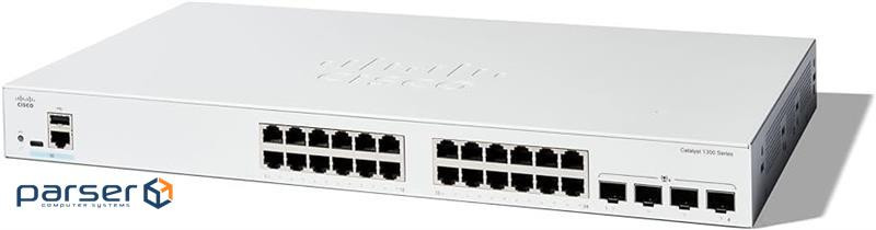 Комутатори Cisco Catalyst 1300 24xGE, Full PoE, 4x10G SFP+ (C1300-24FP-4X)