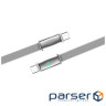 Дата кабель USB-C to USB-C 1.0m 5A 100W ultra-thin gray ColorWay (CW-CBPDCC100-GR)