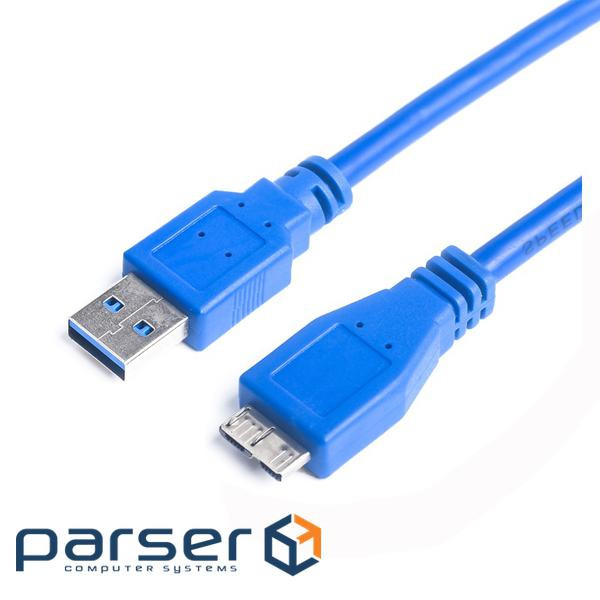 Кабель ProLogix USB 3.0 AM/MicroBM, синій, 0,5м (PR-USB-P-12-30-05m)