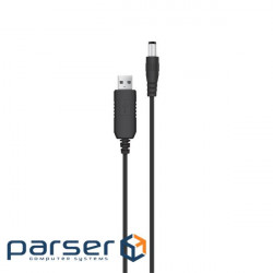 Power cable ACCLAB USB to DC, 5.5x2.5 mm, 12V, 1A, 1 m Black (1283126552847)