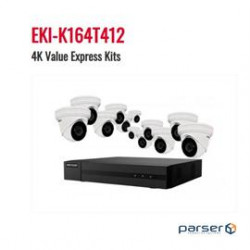 Hikvision Network Video Recor EKI-K164T412 Kit 12x4MP Outdoor Turret Cameras 2.8mm 16-channel 4K NVR