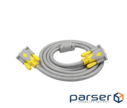 Кабель MERLION High Speed VGA 1.5м Gray (YT-VGA(M) (M)3+6GR-1.5M) (YT-VGA(M)/(M)3+6GR-1.5m)