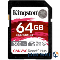 Карта пам'яті Kingston 64GB SDXC C10 UHS-II U3 R300/W260MB/s (SDR2/64GB)