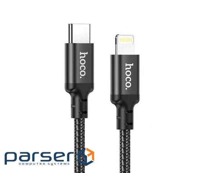 Кабель HOCO X14 Type-C to iP 3A, 20W, 1m, nylon, aluminum connectors, Black (6931474752192)
