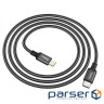 Кабель HOCO X14 Type-C to iP 3A, 20W, 1m, nylon, aluminum connectors, Black (6931474752192)