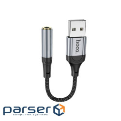 Аудiокабель HOCO LS36 Fresh external sound card USB to 3.5 Black (6942007608879)