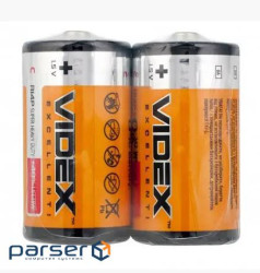 Battery C (R14), salt, Videx Excellent !, 2 pcs , 1.5V, Shrink (R14P/C 2pcs SHRINK CARD)