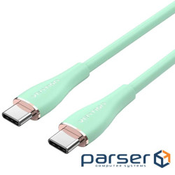 Кабель Vention USB 2.0 C Male to C Male 5A Cable 1M Light Green Silicone Type (TAWGF)