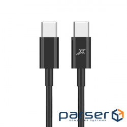 Дата кабель USB-C to USB-C 1.0m 20W CC-03B Black Grand-X