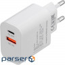 Зарядний пристрій RIVACASE Rivapower PS4102 WD5 1xUSB-A, 1xUSB-C, PD3.0, QC3. (PS4102 WD5 (White))