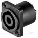 Socket FreeEnd-Speakon,/F 4pin for soldering (square), black (75.05.0837-1)