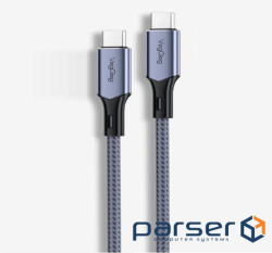 Кабель VEGGIEG V-M002C, Type-C(Male) to Type-C(Male) PD cable, 100 Вт, струм 3 А, 480 Мбіт / с, Gray