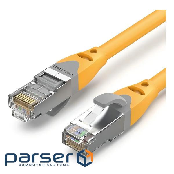 Патч-корд 0.3м, S/FTP cat 6a RJ-45 yellow Vention (IBHYAA)