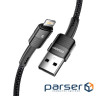 Дата кабель USB 2.0 AM to Lightning 2.0m 2.4A black Essager (EXCL-XCA01)