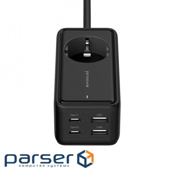 Мережевий фільтр Proove Power Strip Homester PD-03 1AC 65W (2 Type-C + 2USB) black (PSP165220001)