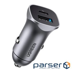 Зарядний пристрій Ugreen CD130 20W USB + Type-C PD Car Charger (Gray) (30780)