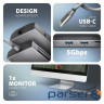 Концентратор AXAGON USBC to 3xUSB-A + HDMI + RJ45 + SD/microSD + audio + PD 100W 0.2m grey (HMC-8HLSA)