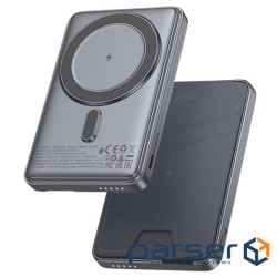 Батарея універсальна HOCO 5000mAh Title PD/20W Magnetic with stand + mini wallet Grey (Q46 / 714988)