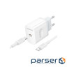Зарядний пристрій BOROFONE USB-C PD20W + cable USB-C to USB-C white (6941991121371)