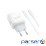Зарядний пристрій BOROFONE USB-C PD20W + cable USB-C to USB-C white (6941991121371)