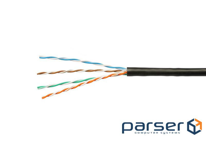 Cable KLM UTP 4Px0.5 PE CCA B 305m (black ) (KL (KLM CAT5E (UTP Solid) 4 pair. 0,50mm  CCA OUTDOOR)