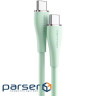 Дата кабель USB-C to USB-C 2.0m USB2.0 100W (20V/5A) Light Green Silicone Vention (TAWGH)