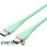 Дата кабель USB-C to USB-C 2.0m USB2.0 100W (20V/5A) Light Green Silicone Vention (TAWGH)