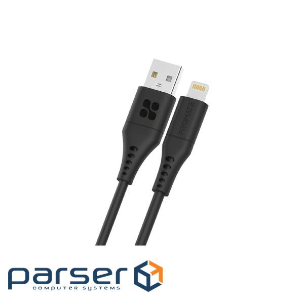 Дата кабель USB 2.0 AM to Lightning 1.2m 2.4A black Promate (powerlink-ai120.black)