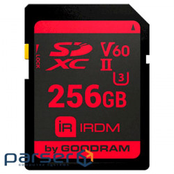 Карта памяти GOODRAM SDXC IRDM 256GB UHS-II U3 V60 (IR-S6B0-2560R11)